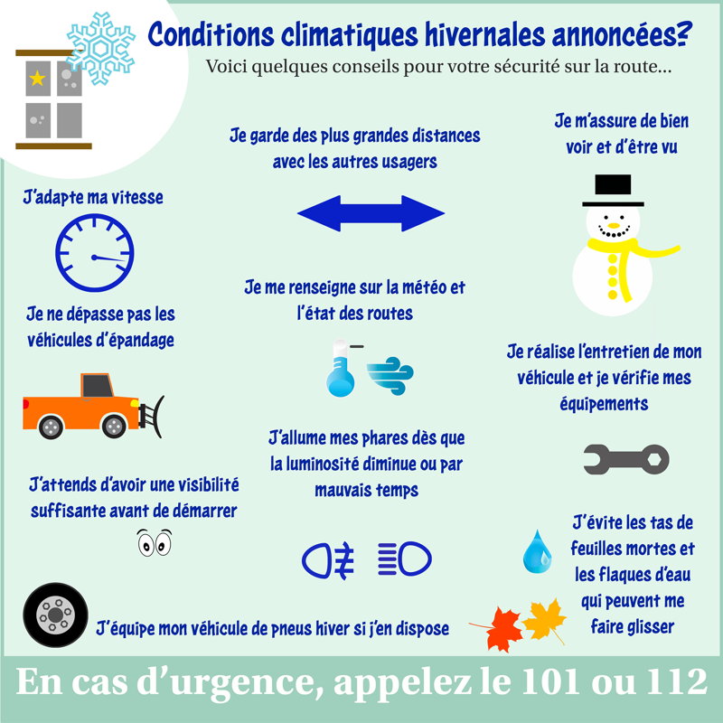 Conditions hivernales prevention